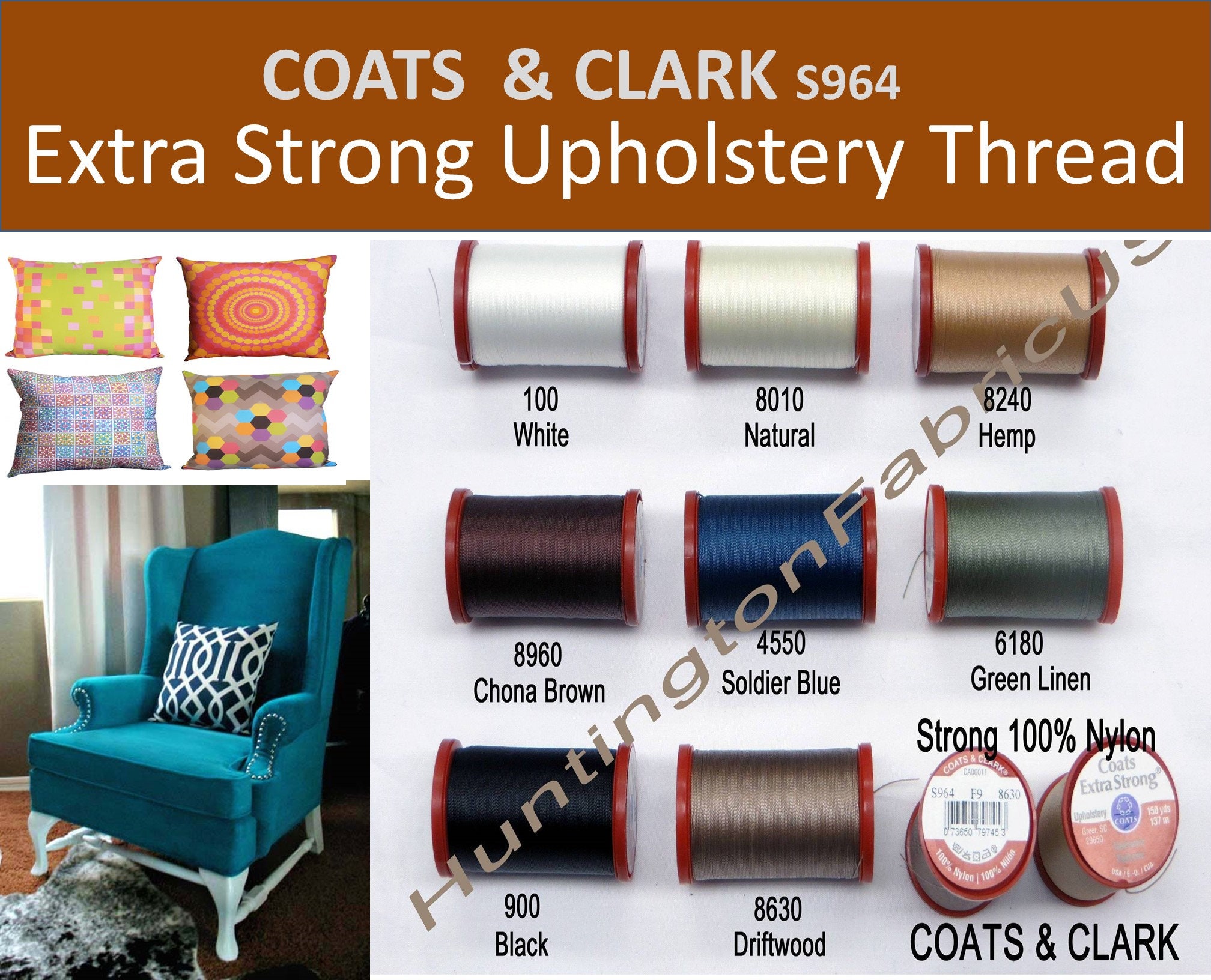 COATS and CLARK S964 extra Strong Upholstery Thread 