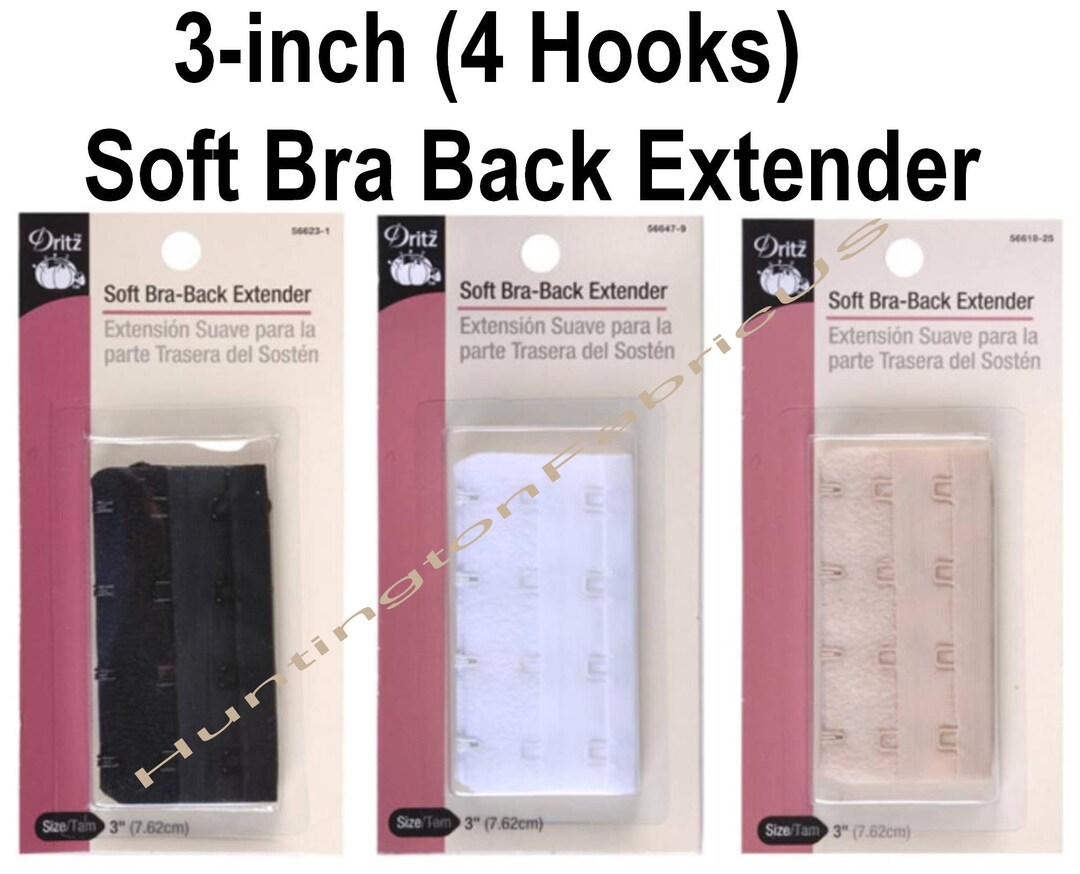 Dritz Prolunga Per Reggiseno Morbida Larga 7,6 Cm - Nero, 4 Ganci, Per Aggiungere Fino A 3 Taglie In Più