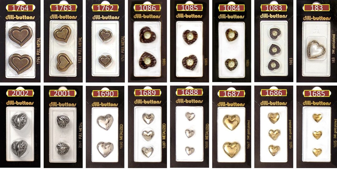 Dill Novelty Buttons Dill Heart Buttons Dill Craft Buttons Etsy