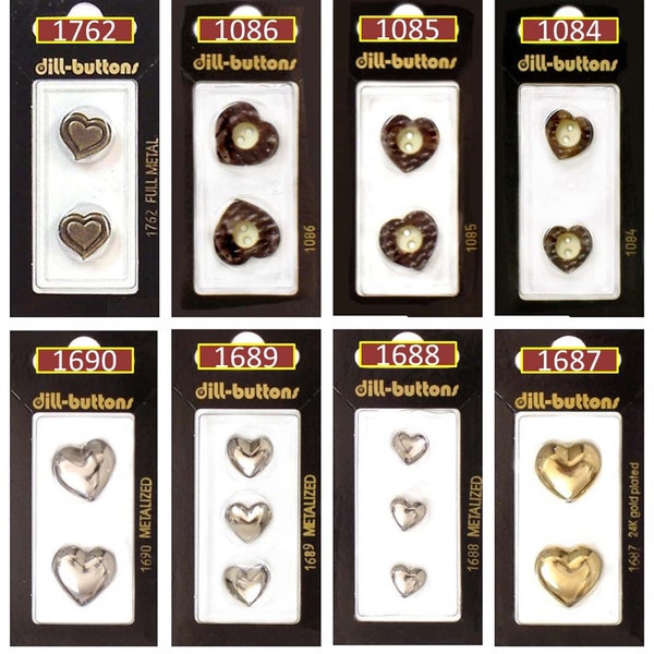Dill Novelty Buttons | Dill Heart Buttons | Dill Craft Buttons
