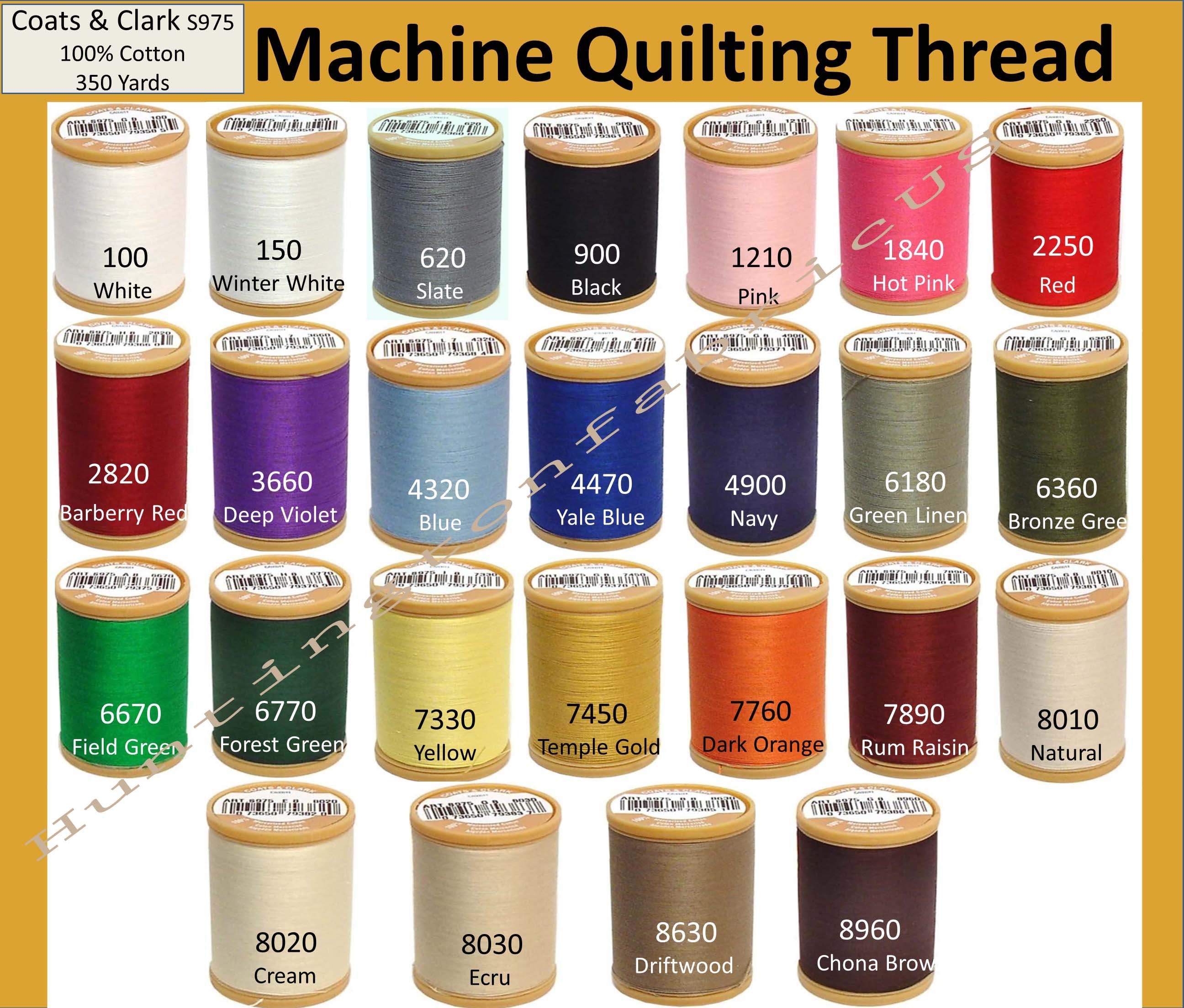 Coats Cotton Machine Quilting Solid Thread 1200Yd-Winter White