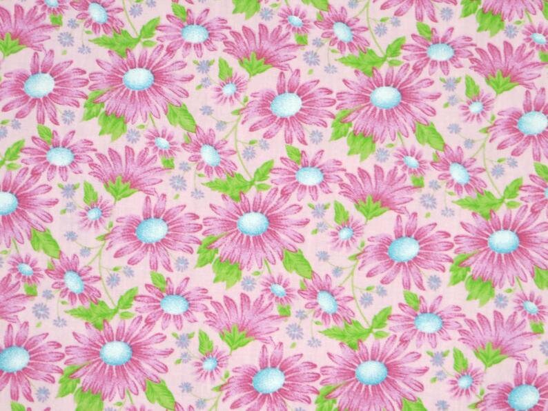 Spring Floral Cotton Blend Fabric by the yard