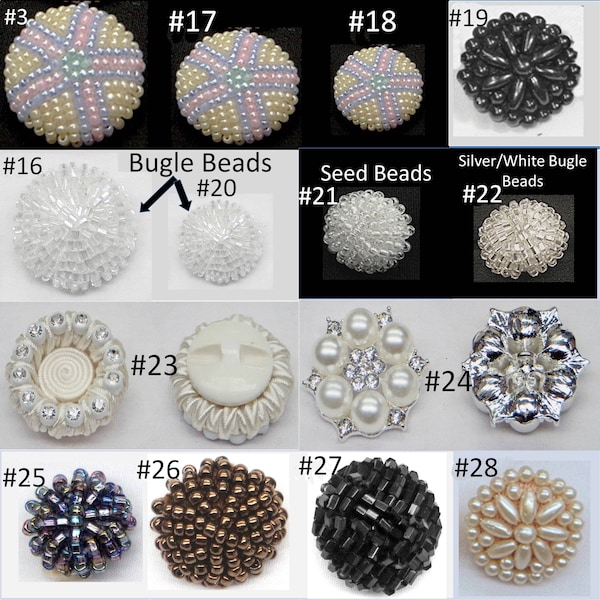 Beaded Buttons | Rhinestone Buttons | Bridal Buttons | Embellishment Buttons