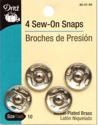 Sew On Snaps Nickel 8ct. size 1 - 072879101331