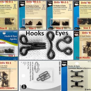 Black Hook and Eye Closures