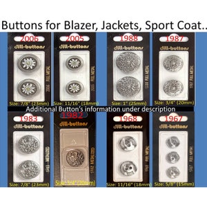 Buttons for Blazer, Jackets, Sport Coat...Etc.
