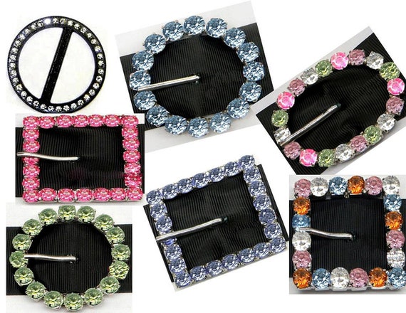 Assorted Rhinestone Belt Buckles 4 Vintage Buckles, Shell, Rhinestones - Etsy main image 2