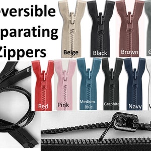 Reversible Separating Zippers