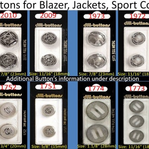 Buttons for Blazer, Jackets, Sport Coat...Etc.