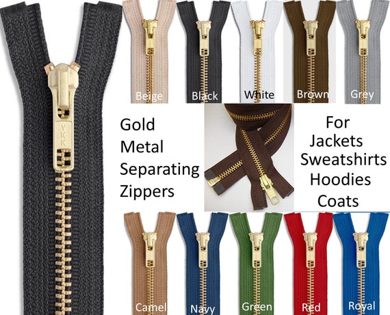 10 Brass Heavy Duty Two-Way Separating (Jacket) Zipper