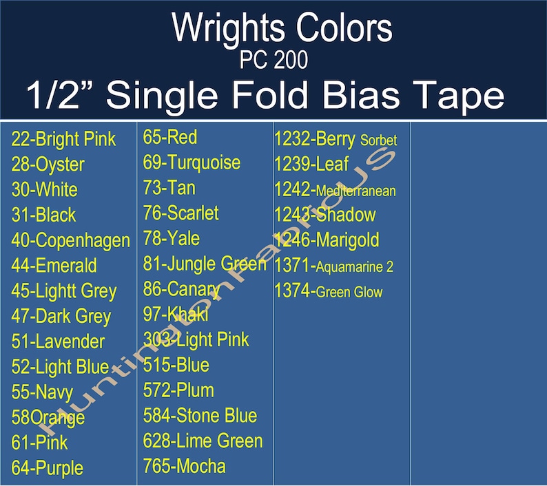 Wrights Single Fold Bias Tape PC200 1/2" Single Fold Bias Tape