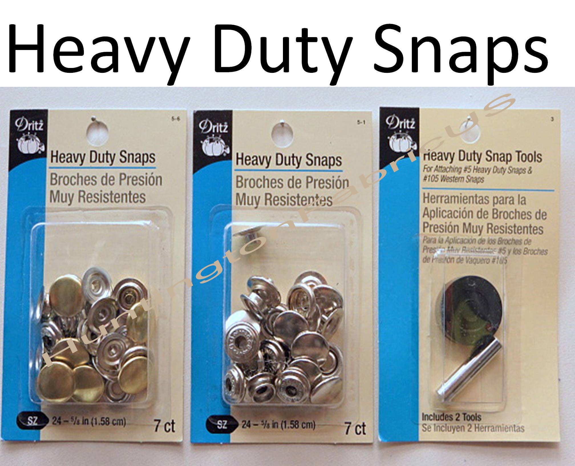 Dritz Brass Heavy Duty Snaps Size 24-5/8 - 7ct