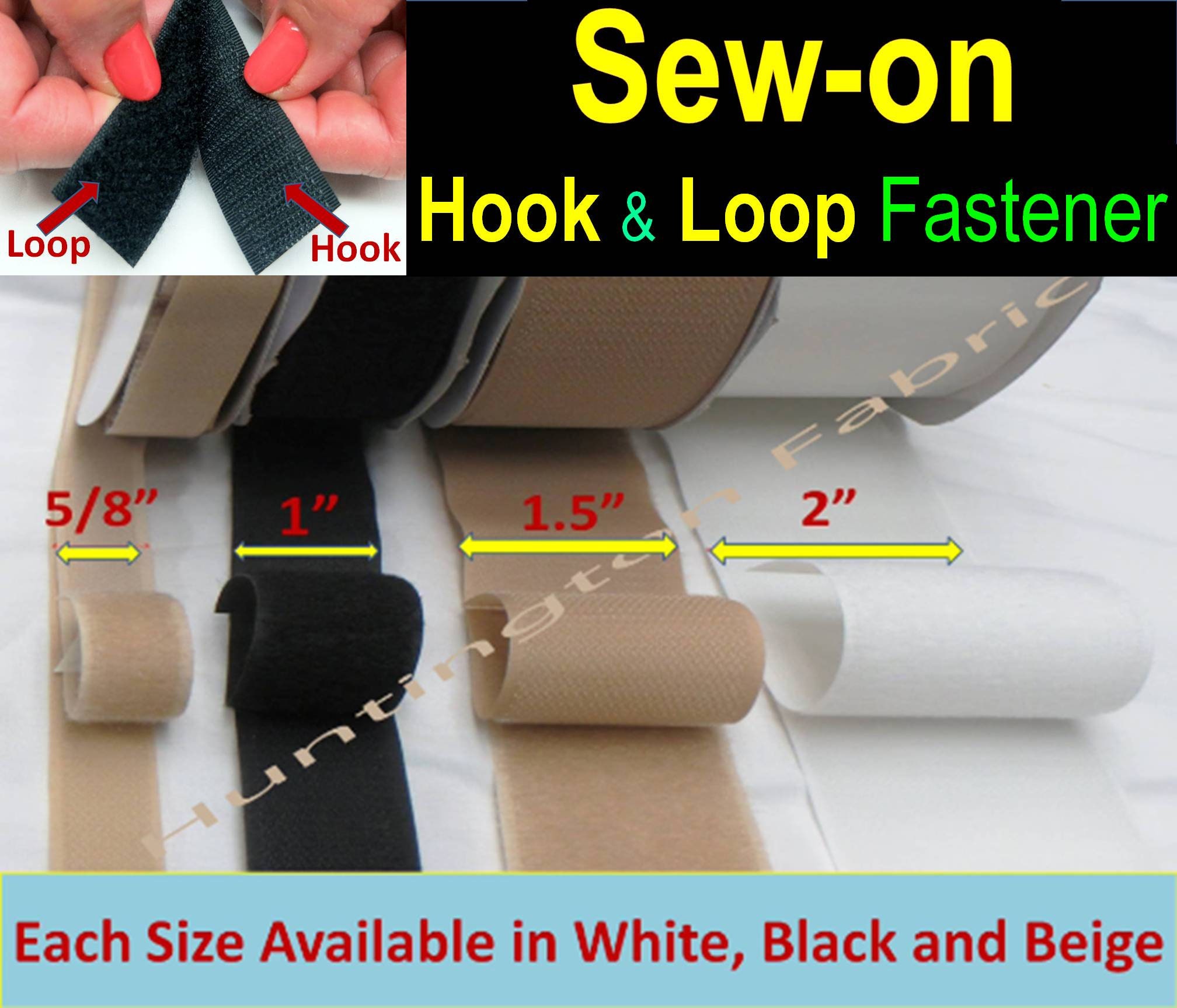 Hook and Loop Strips 5 Yards With Adhesive Sticky Back 