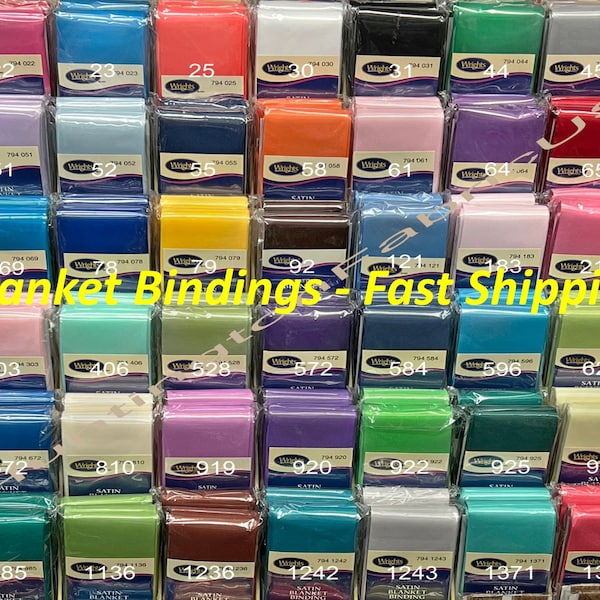 Wrights Blanket Bindings | PC794 | Satin Blanket Bindings | All Wright's Current Colors, All In Stock, Ready for Quick Shipping