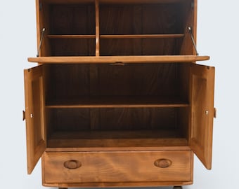 Ercol Drinks Cabinet Bureau Gin/Serving Cabinet Light Finish FREE UK Delivery