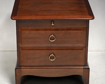 Stag Minstrel Bedside Cabinet 2 Drawers Pull Out Tray VGC FREE UK Delivery