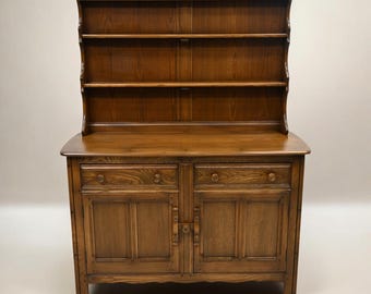 Ercol Welsh Dresser Sideboard Top Shelving Golden Dawn 1970s FREE UK Delivery