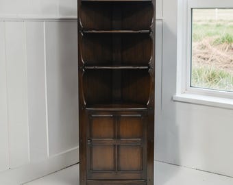 Ercol Old Colonial Corner Cabinet with Shelves and Cupboard FREE UK Delivery