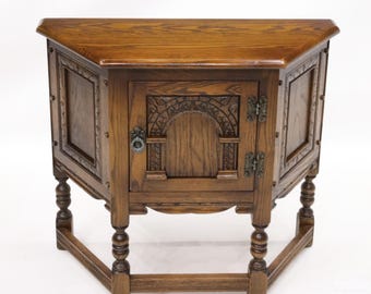 Old Charm Canted Table Table/Cupboard Light Oak Finish #1434 FREE UK Delivery*