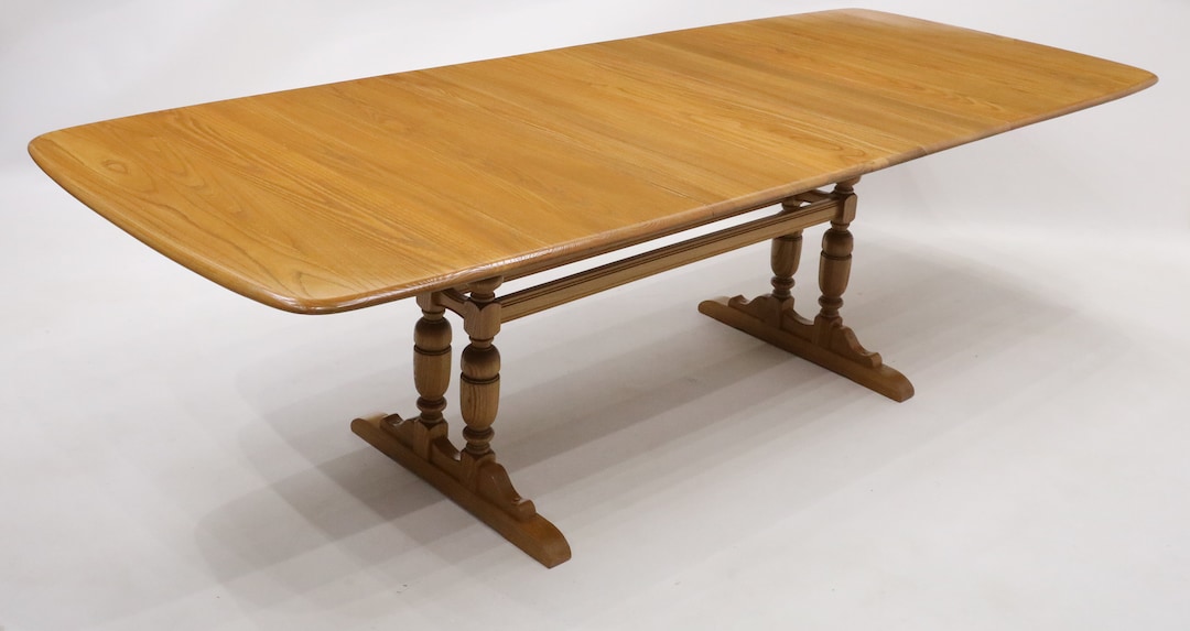 Large Ercol Extending Dining Table Light/blonde Finish Seats Etsy