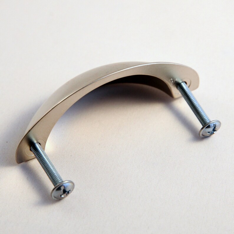 2 Cup Handles for Drawers and Cupboards Matt Brushed Steel Etsy