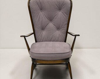 Ercol Windsor Easy Chair Armchair Tall Back Lilac Upholstery FREE UK Delivery