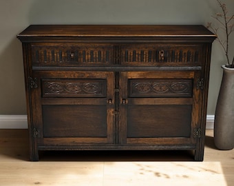 Old Charm Style Oak Sideboard Vintage Patina FREE UK Delivery