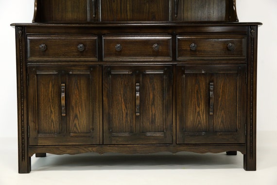Ercol Lavenham Welsh Dresser 146cm Wide 2 Piece Solid Wood Etsy