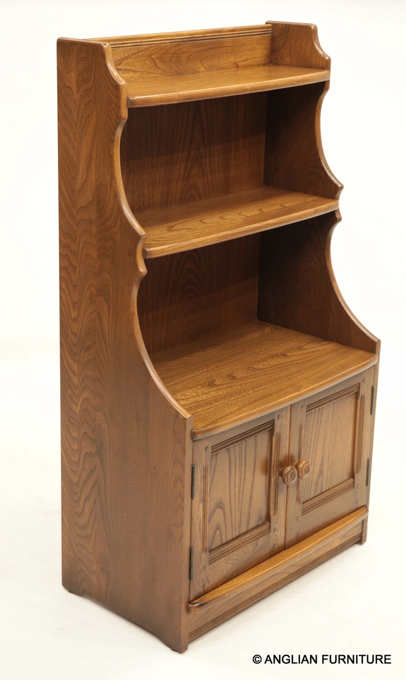 Ercol Waterfall Bookcase with Lower Cupboard Golden Dawn Etsy