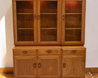 Ercol Windsor Wall Unit Display Cupboard 4 Piece Light Finish FREE UK Delivery