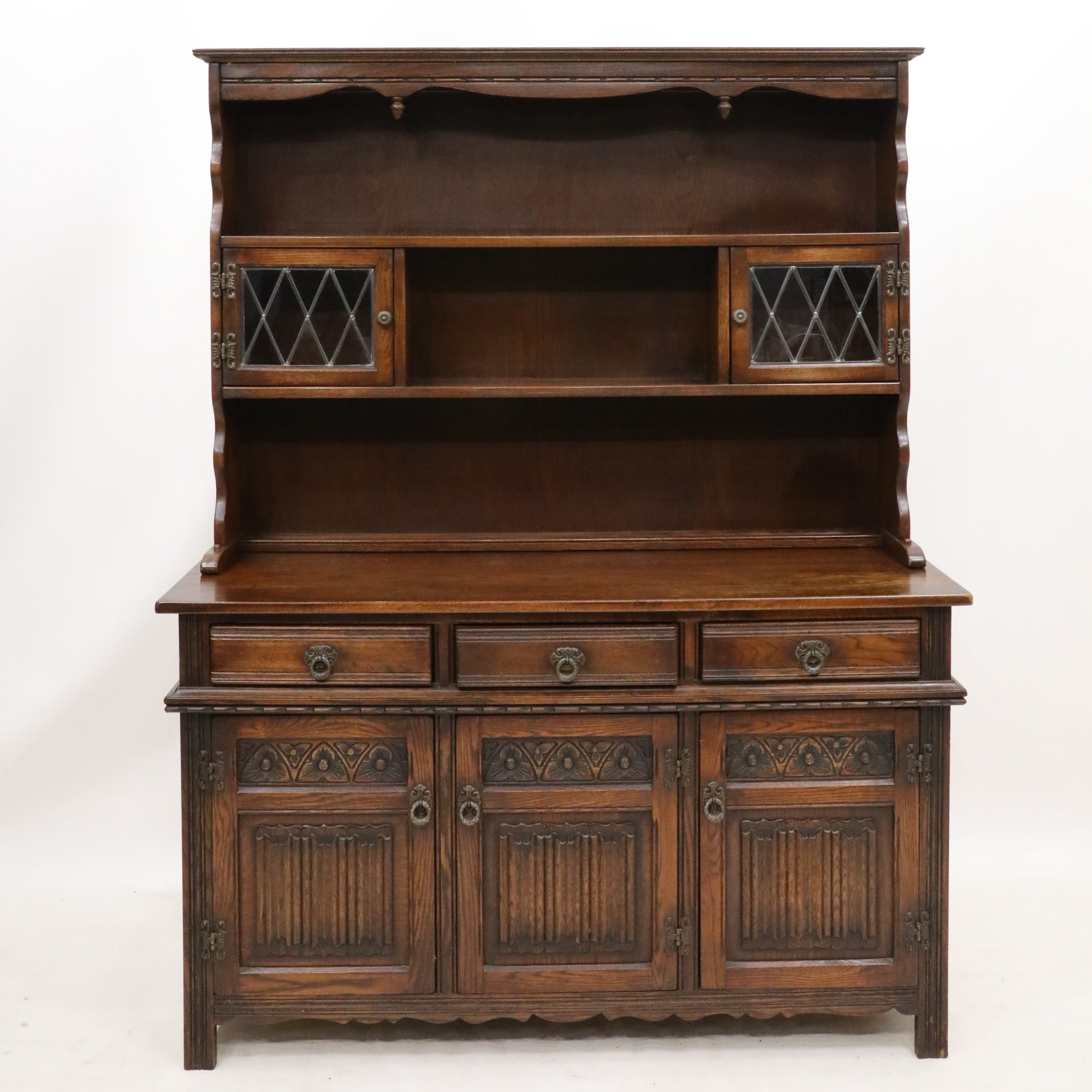 Old Charm Welsh Dresser Tudor Brown Finish 4ft 6 Wide FREE UK