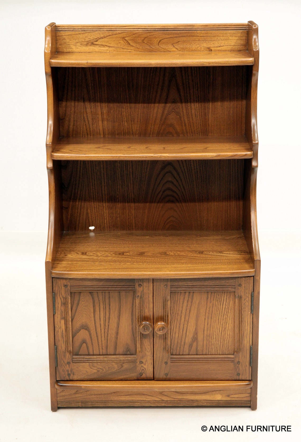 Ercol Waterfall Bookcase with Lower Cupboard Golden Dawn Etsy