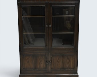 Ercol Mural Display Bookcase with Cupboard Traditional Finish FREE UK* Delivery