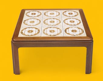 1970s Tiled Top Teak Square Coffee Table Real Retro FREE UK Delivery