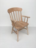New Solid beech slat back farmhouse carver dining chairs. Unfinished in the raw beech wood.
