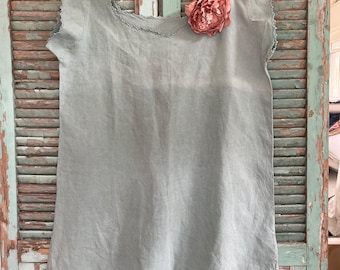 FRENCH VINTAGE CHEMISE Linen dress