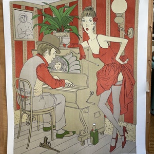 PHILIPPE HENRI NOYER Cartel original de la exposición Le Pianiste 1970
