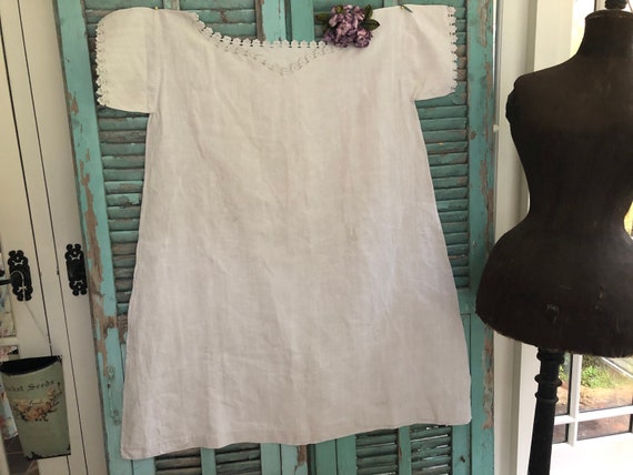 ANTIQUE FRENCH Linen CHEMISE