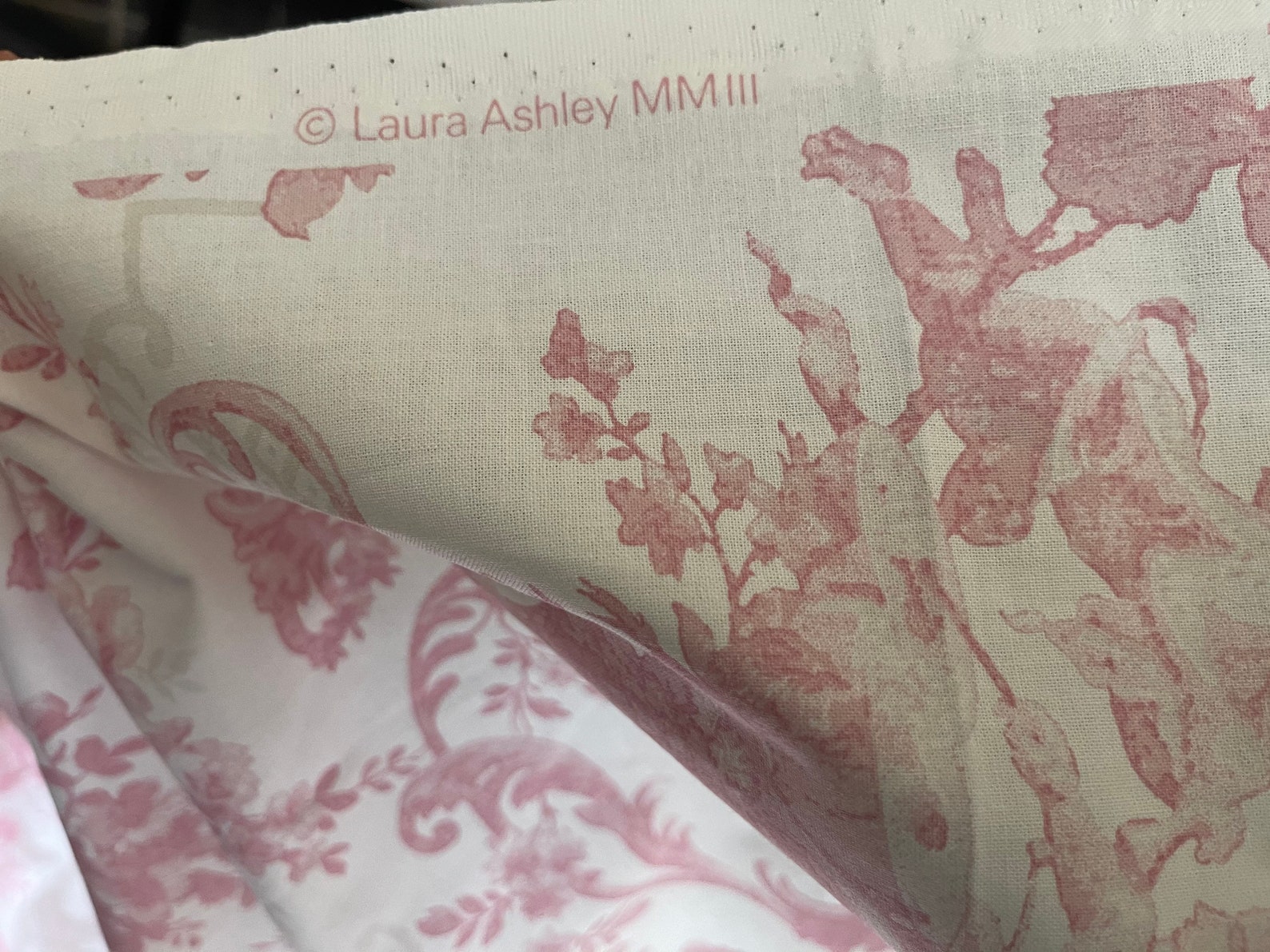 LAURA ASHLEY FABRIC Cherubs Classical Print Discontinued Etsy