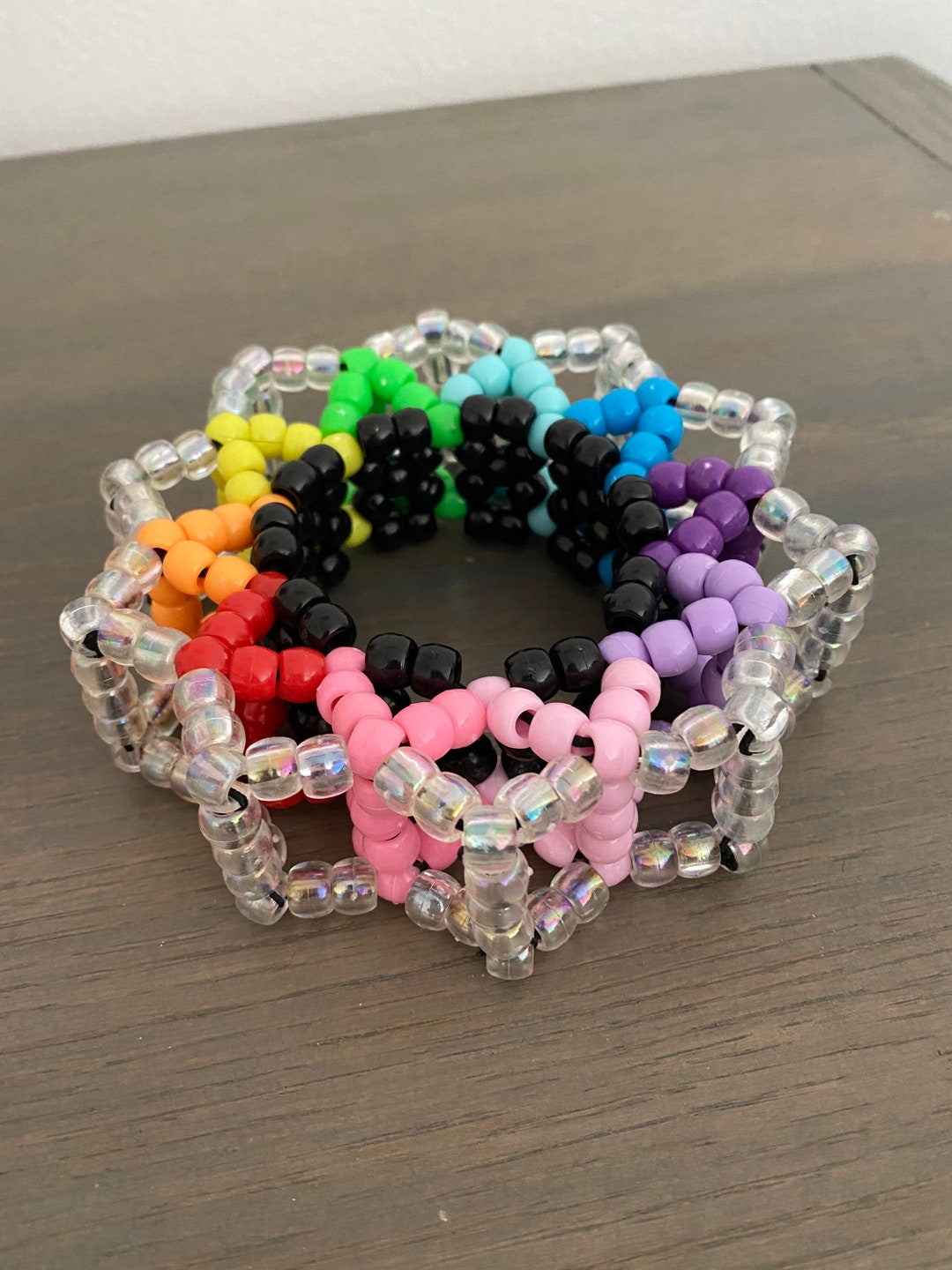 Rainbow 3D Carousel Kandi Cuff Etsy UK