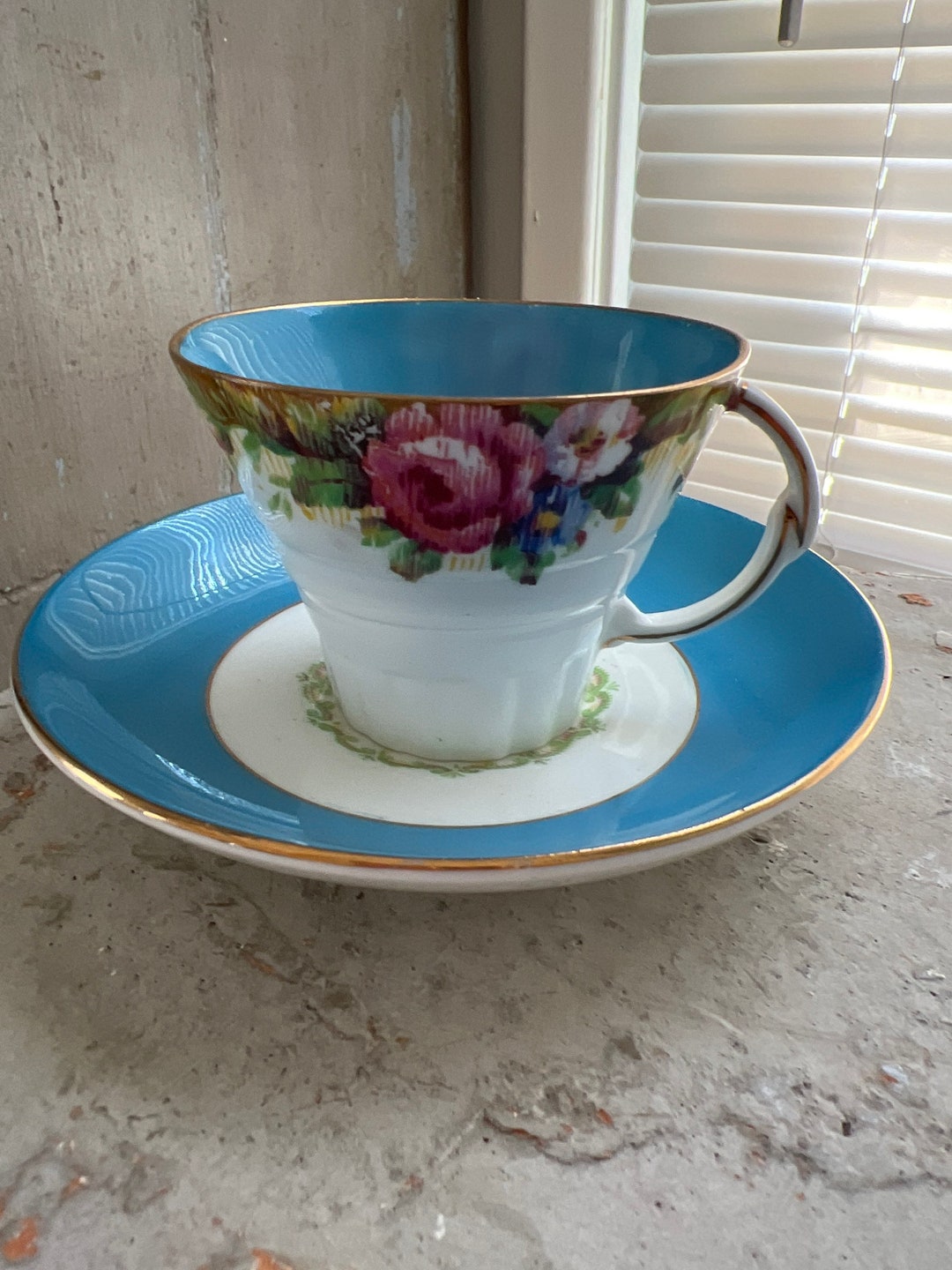 Antique Royal English Garden Tea Cup and Saucer Set . Etsy