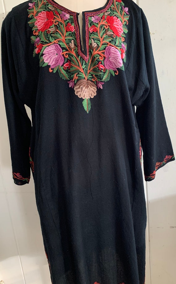 Vintage boho embroidered dress