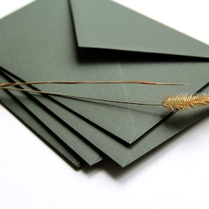 Envelopes, olive green / C6 / B6 / DIN long / K4 square / C5