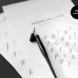 Modern calligraphy / capital letter exercise book / guide (German) / PDF download