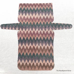 Bargello Print Hand painted Needlepoint Canvas for Clutch Bag