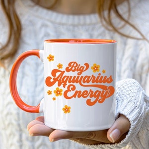 Aquarius Mug Aquarius Gift Astrology Mug Zodiac Coffee Mug Aquarius Birthday Gift Zodiac Sign Mug Retro Zodiac Mug Gift for Aquarius