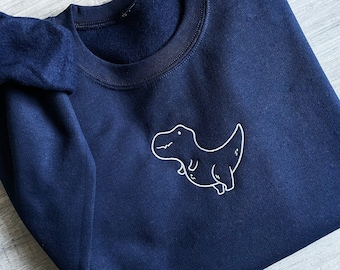 Embroidered Dinosaur Sweatshirt Dinosaur sweater Dino Sweatshirt Dinosaur Crewneck Paleontologist Crewneck Embroidered Crewneck T-rex Top