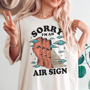 Air Sign Shirt, Zodiac Sign Shirt, Astrology Tee, Gemini Shirt, Libra Shirt, Aquarius Shirt, Retro zodiac Tee, Mystical Shirt