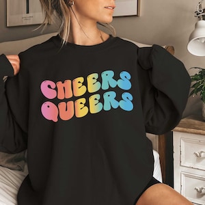 Queer Sweatshirt LGBTQ Sweatshirt Gay Sweatshirt Human Rights Sweatshirt Pride Month Sweatshirt Equality Sweatshirt Cute Pride Sweater image 1