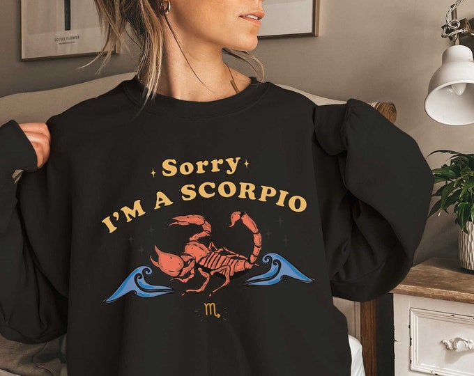 Entschuldigung, ich bin ein Skorpion Sweatshirt Sternzeichen Sweatshirt Astrologie Sweatshirt Skorpion Sweatshirt Retro Sternzeichen Crewneck Witchy Sweatshirt